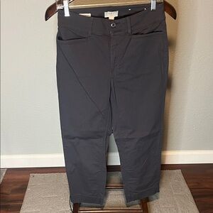 LOFT Charcoal Straight Crop Petite Pants